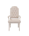 Wynsor Arm Chair Set 2 , Fabric & Antique Champagne 67533 Champagne Upholstered