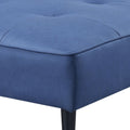 Blue Adjustable Sofa With Ottoman Blue Wood Primary Living Space Tight Back Modern Eucalyptus Flared Arms Wood Fabric 2 Seat