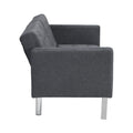Sofa Bed Convertible Folding Dark Grey Lounge Couch Loveseat Sleeper Sofa Armrests Living Room Bedroom Apartment Reading Room Dark Gray Linen 2 Seat