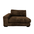 Bella Brown Corduroy Right Facing 2 Piece Sectional Brown Wood Corduroy 3 Seat