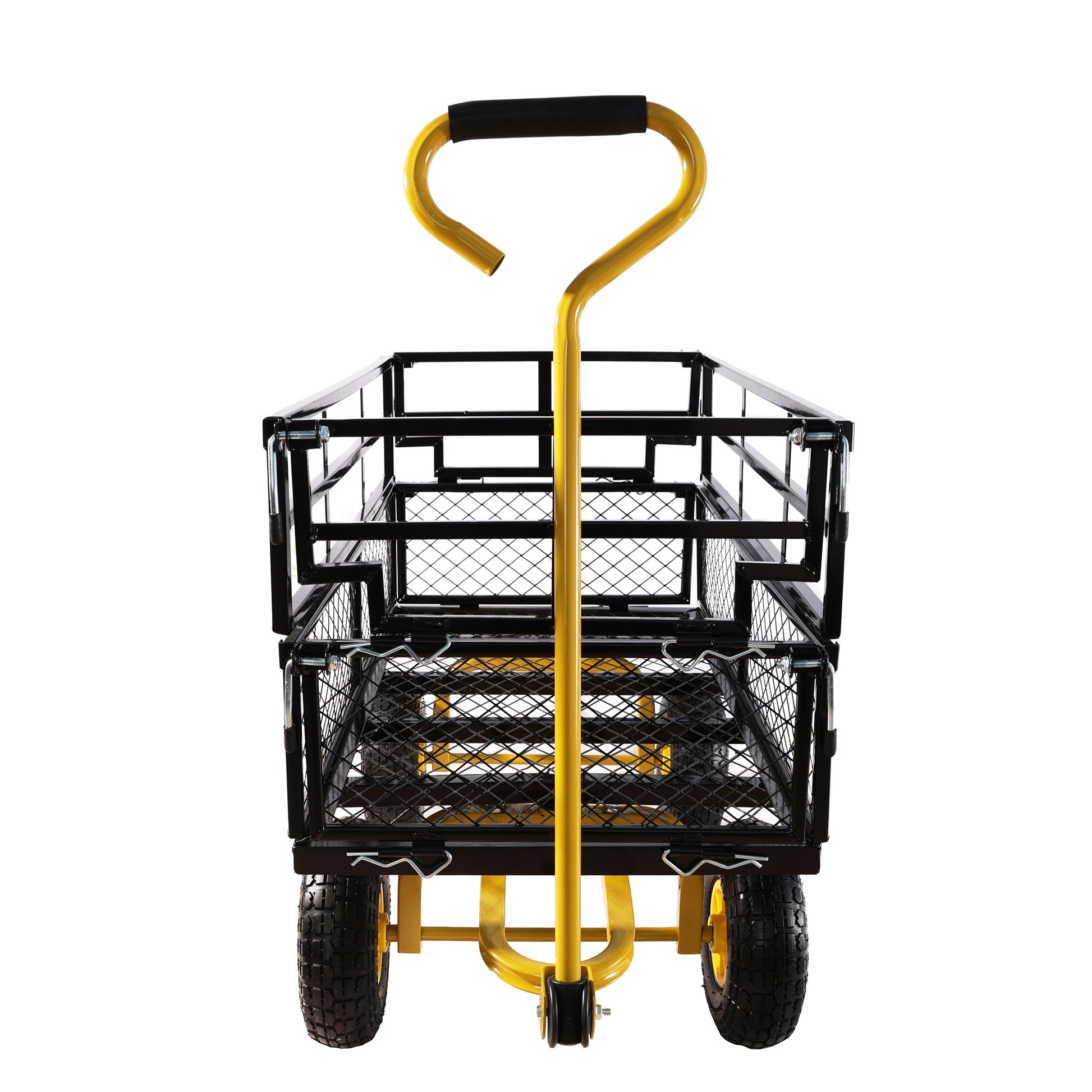 Wagon Cart Garden Cart Trucks Make It Easier To Transport Firewood Yellow Black Black Garden & Outdoor Metal