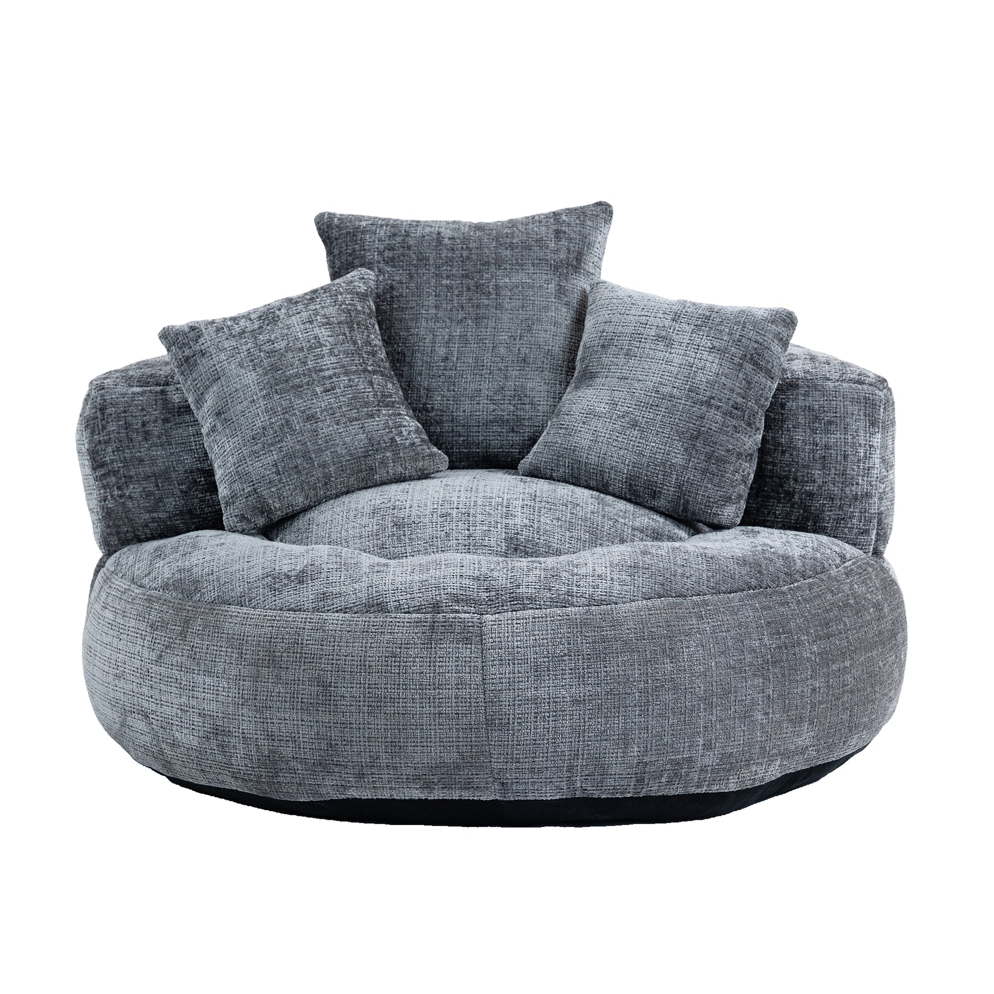 Coolmore Lazy Sofa Durable Comfort Lounger High Back Bean Bag Chair Couch With Three Pillows For Adults And Kids, Indoor & Outdoor, Single Gaming Sofa Chair For Bedroom,Office Gray Chenille Gray Foam Chenille 1 Seat
