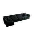 Modular Sectional Sofa For Living Room,U Shaped Couch 5 Seater Convertible Sectional Couch With 1 Ottoman ,Black Chenille Black Chenille 4 Seat