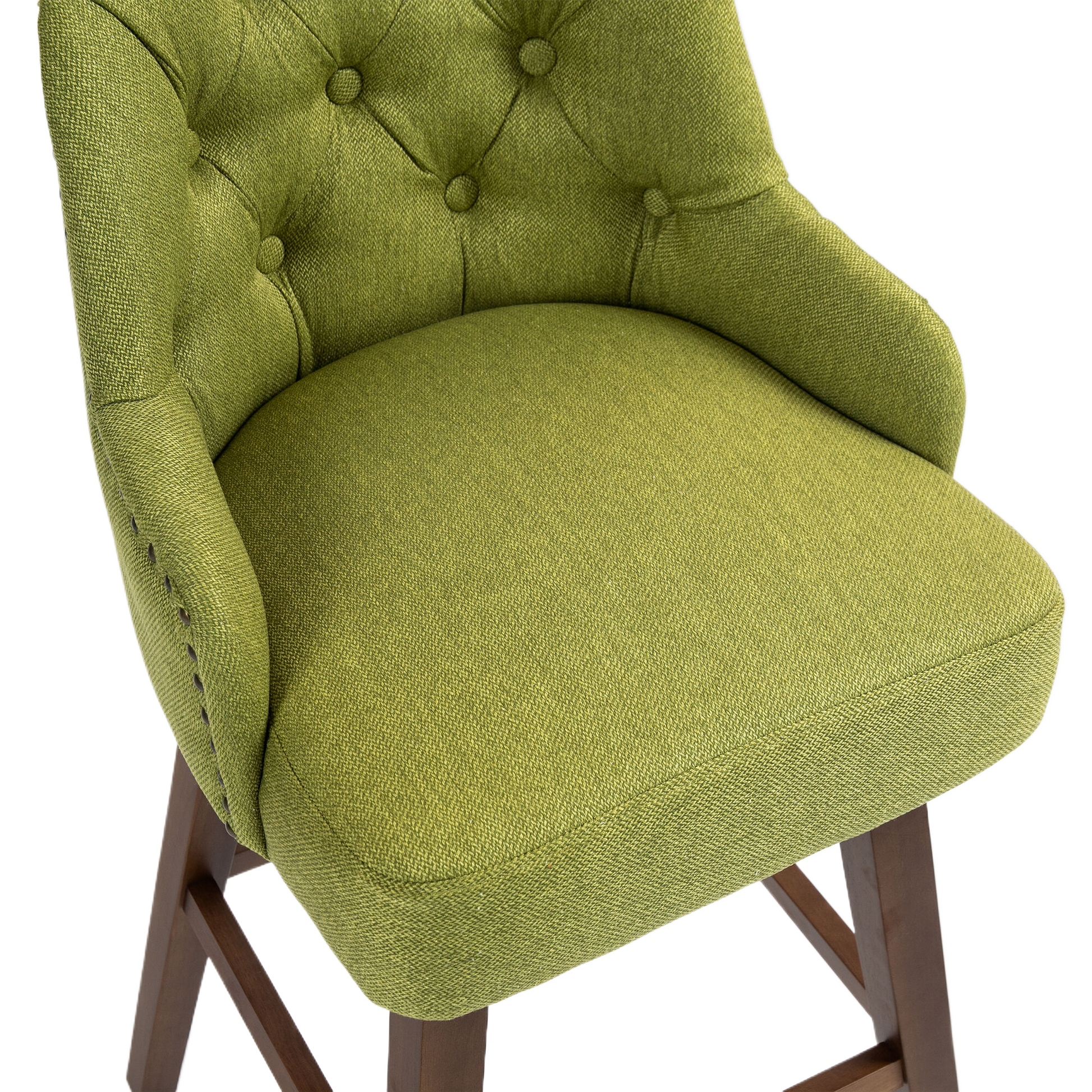 Coolmore Bar Stools Set Of 2 Counter Height Chairs With Footrest For Kitchen, Dining Room And 360 Degree Solid Wood Legs Swivel Bar Stools Set Of 2 Olive Linen Olive Foam Linen