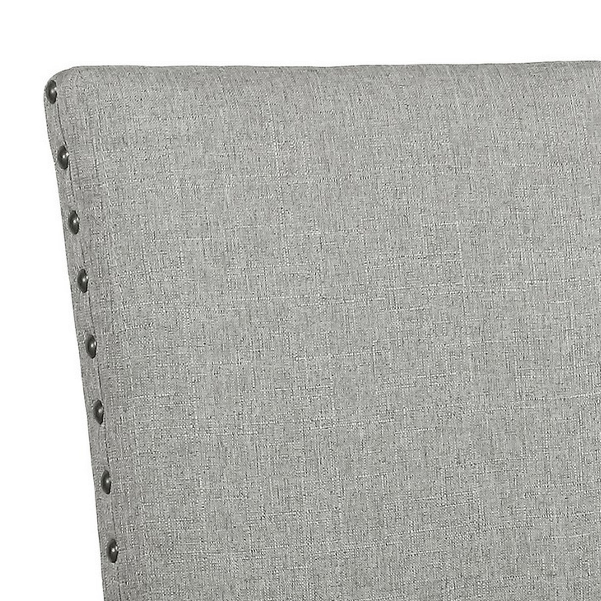 Lok 30 Inch Wood Barstool, Set Of 2, Trim, Padded Seating, Gray Gray Solid Wood