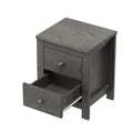 Farmhouse Wooden Nightstand Set Of 2 With Retro Design, Wood Side Table With Storage Cabinet For Bedroom, Antique Gray Antique Gray 2 Drawers Particle Board