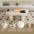 47 Inch Cream Cloud Shaped Coffee Table For Living Room Cream White Primary Living Space Modern Lacquered Mdf