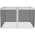 Outsunny 10' X 12' Replacement Mesh Sidewall Netting For Patio Gazebos And Canopy Tents With Zippers Sidewall Only , White White Polyester