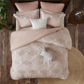 Cotton Jacquard Comforter Set Blush King Cal King King Blush Cotton