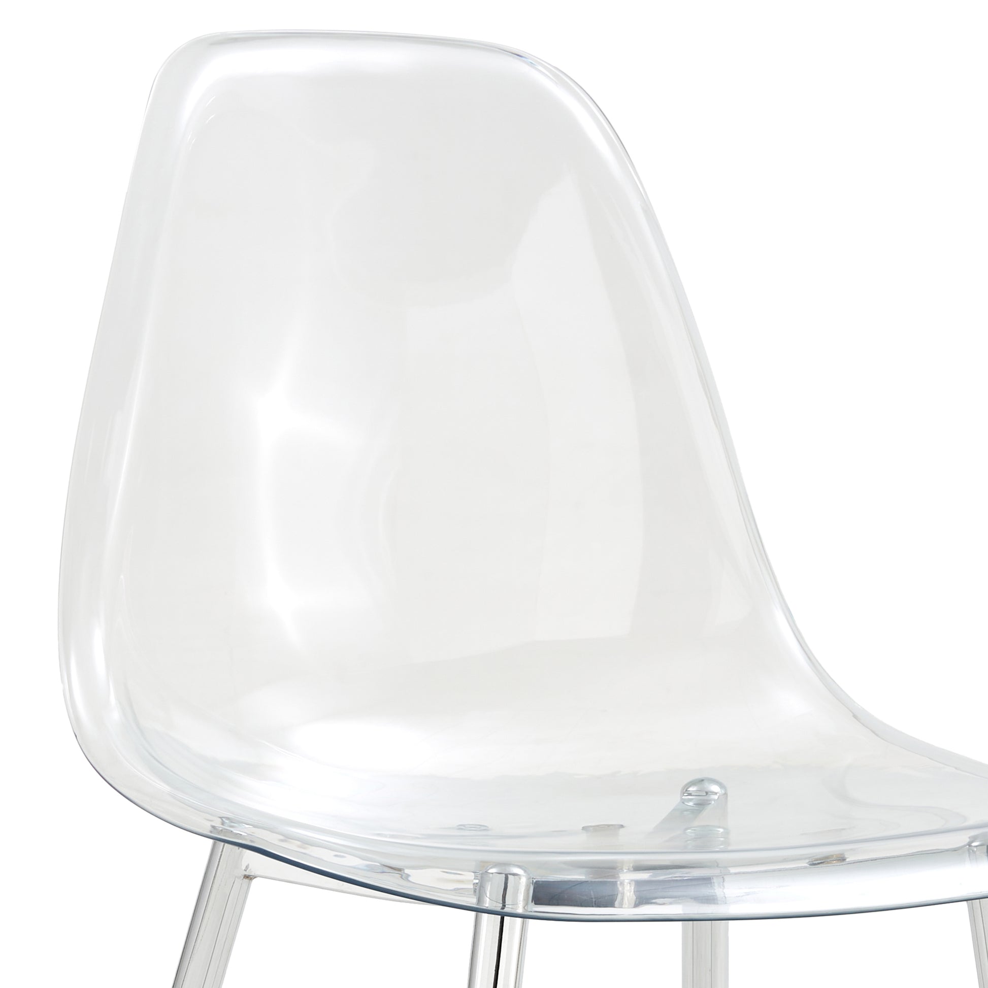 Table And Chair Set.A Modern Minimalist Round Dining Table With Transparent Tempered Glass Top And Silver Metal Legs,Paired With 6 Multiple Transparent High Quality Pet Dining Chairs With Silver Legs. Silver,Transparent Seats 6 Glass Metal