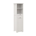 One Compartment One Drawer Tilt Out Laundry Sorter Cabinet White White Mdf