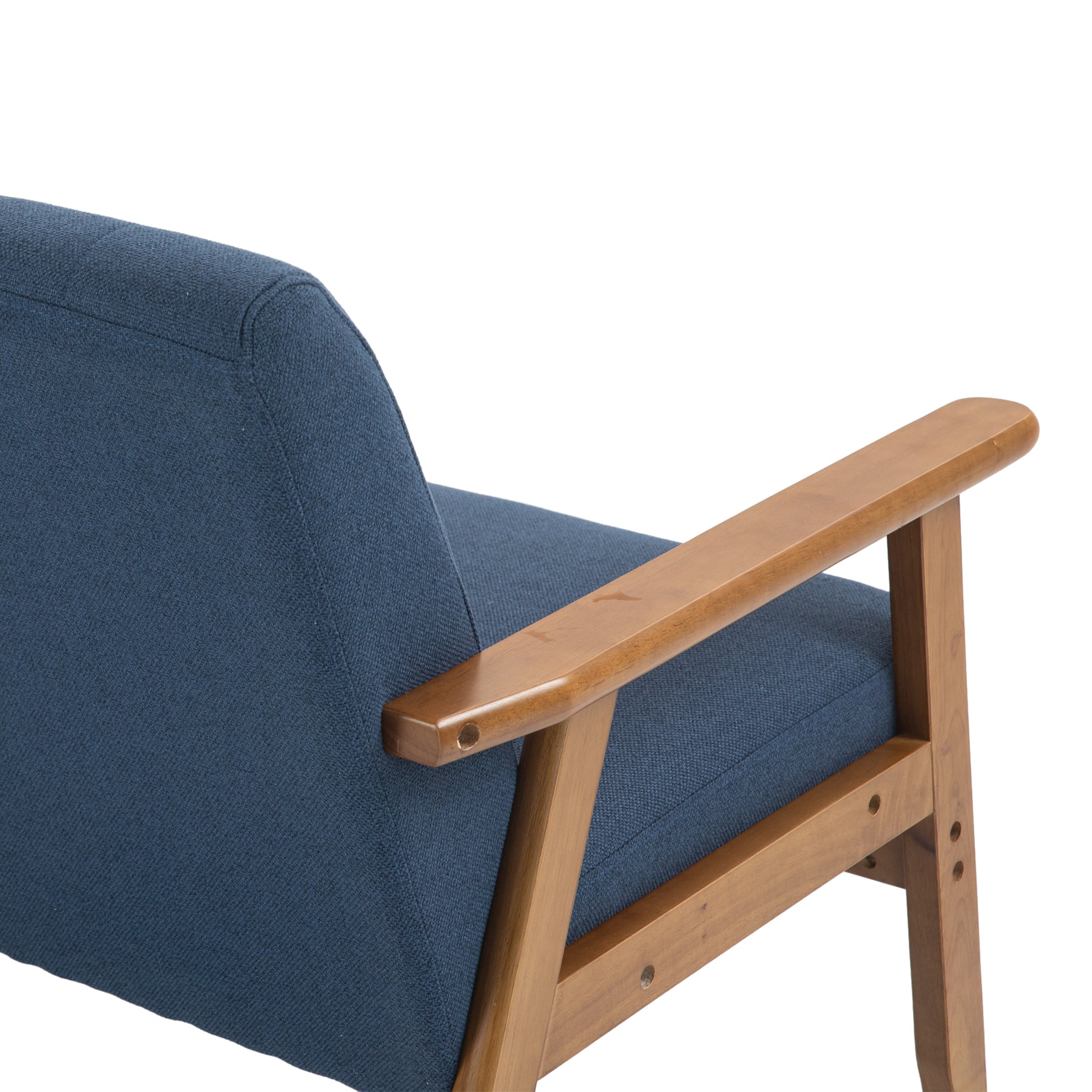 Coolmore Mid Century Modern Solid Loveseat Sofa Upholstered Linen Loveseat, 2 Seat Upholstered Loveseat Sofa Modern Couch Navy Linen 2 Seat