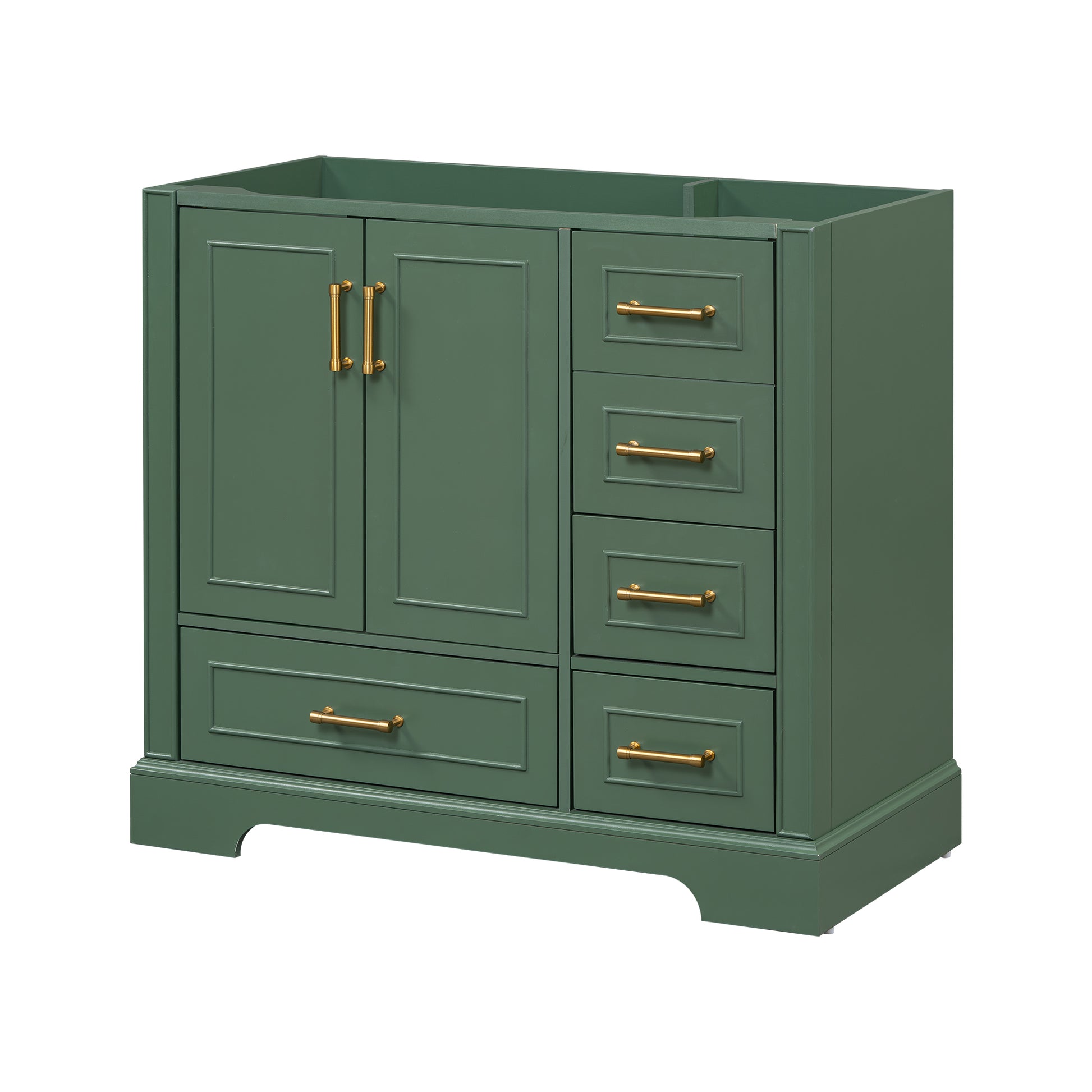 Cabinet Only 36" Green Traditional Bathroom Vanity Sink Not Included Green Bathroom American Traditional Solid Wood Mdf