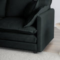 Free Combination Comfy Upholstery Modular Oversized L Shaped Sectional Sofa With Reversible Ottoman, Black Chenille Black Chenille 3 Seat