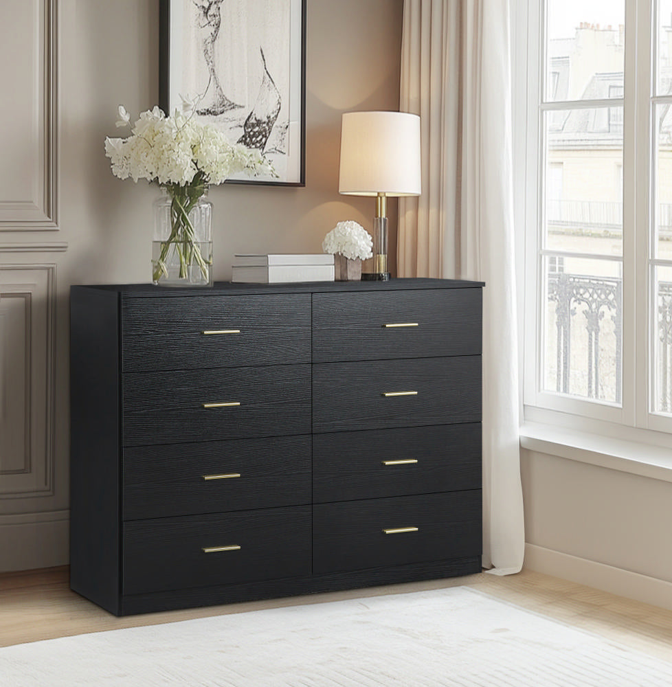 Modern Black 8 Drawer Dresser For Bedroom Large Storage Wide Chest Of Modern Black 8 Drawer Dresser For Bedroom Large Storage Wide Chest Of