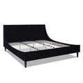 Aspen Vertical Tufted Headboard Platform Bed Set, King, Anthracite Black Velvet Box Spring Not Required King Anthracite Wood Foam Velvet Velvet