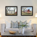 2 Piece Vignette Early American Homestead Black Framed Wall Art For Living Room, Bedroom Wall Art Print For Home Decor By Billy Jacobs Multicolor Wood Paper