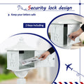Mailbox Cast Aluminum White Mail Box Postal Box Security Heavy Duty White Aluminium