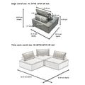 Light Grey 3 Piece Modular Sofa Oversized Sectional Couch For Living Room Coffice Shop, Flexible Seating Arrangement, Modern Design Sofa Grey Chenille 3 Seat