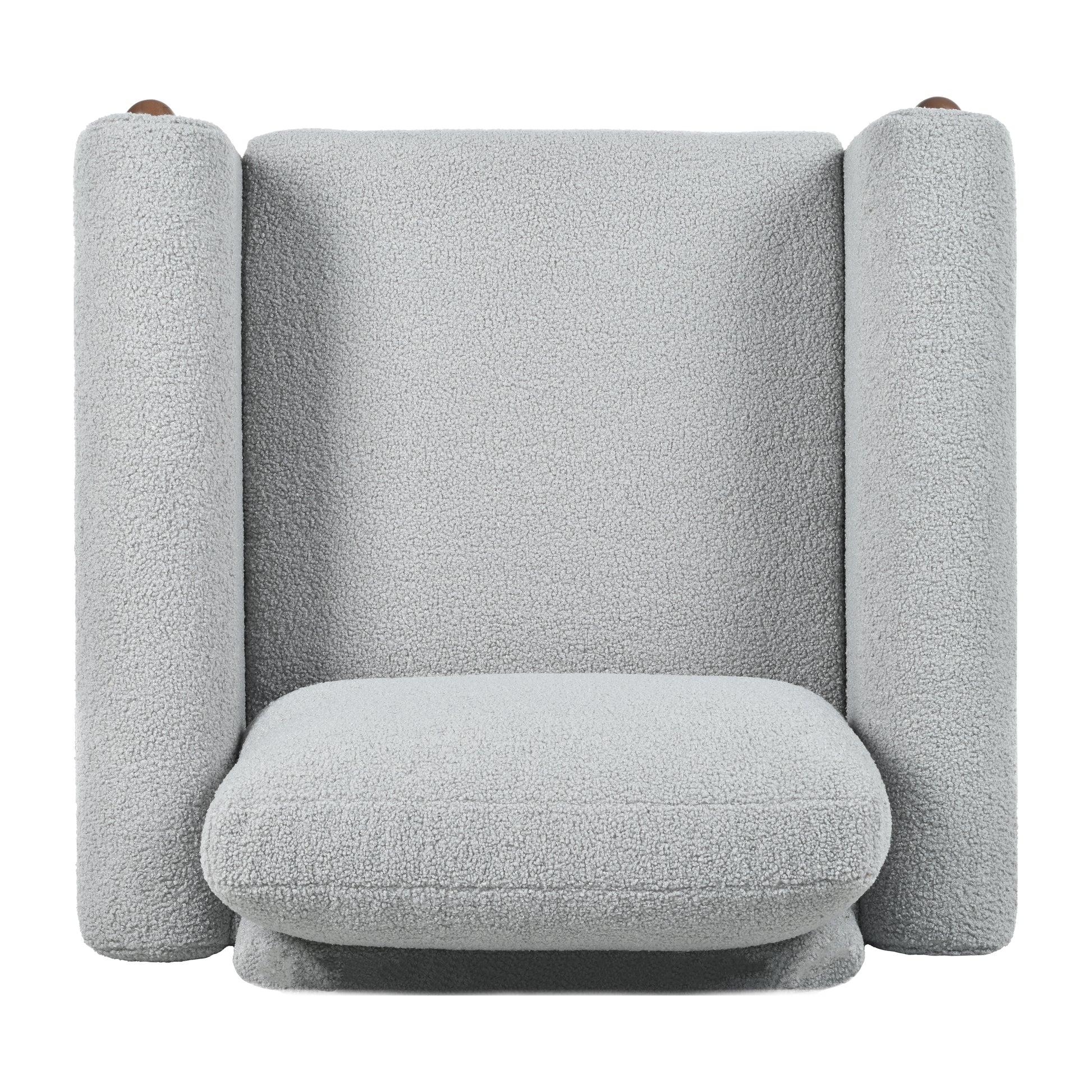 Oversized Accent Chair, Upholstered Living Room Chairs Single Sofa Chair With Walnut Legs, Curved Handrail, Grey Grey Teddy