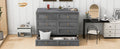 Full Size Murphy Bed With Large Drawers,Gray Full Gray Plywood