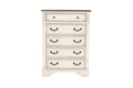 Antique White Wooden Chest Of Drawers Bedroom Formal 1Pc Chest Antique Walnut Top Storage Cabinet Antique White Bedroom Classic,Contemporary,Transitional Rubberwood Particle Board Mdf,Plywood