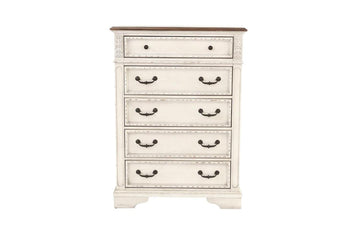 Antique White Wooden Chest Of Drawers Bedroom Formal 1Pc Chest Antique Walnut Top Storage Cabinet Antique White Bedroom Classic,Contemporary,Transitional Rubberwood Particle Board Mdf,Plywood