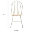 Nova 18 Inch Windsor Dining Chair, Set Of 2, Farmhouse Style, White, Brown Brown White Wood