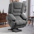 Homcom Power Lift Recliner Chair Sofa With Vibration Massage And Heat, Fabric Lift Chair For Elderly, Massage Recliner Chair With Remote Control, Side Pockets, Quick Assembly, Charcoal Gray Charcoal Grey Polyester