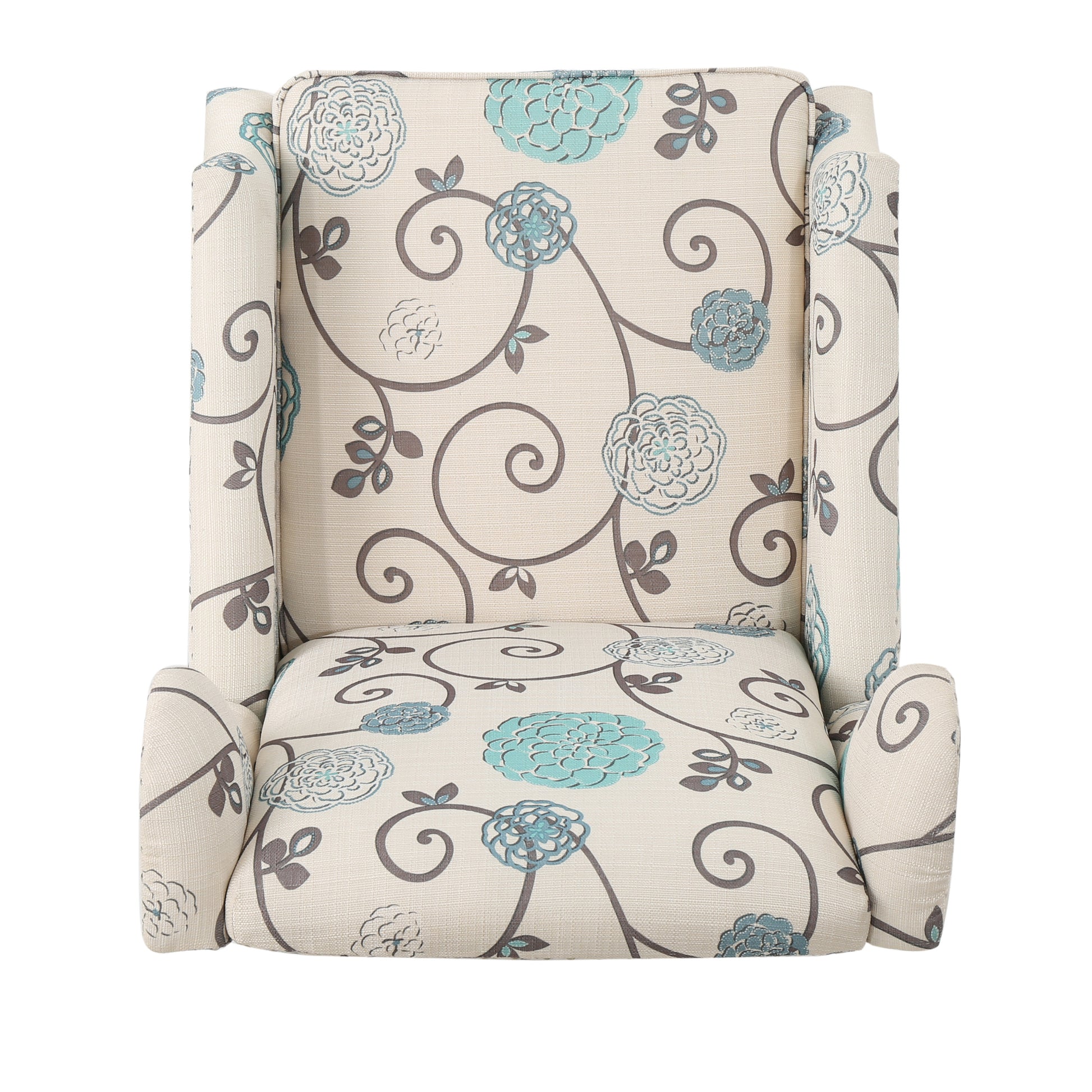 Recliner White Multi Fabric