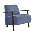 Modern Design 1Pc Accent Chair Blue Corduroy Seat Cushions Solid Wood Living Room Furniture Blue Primary Living Space Contemporary,Modern Plywood,Solid Wood