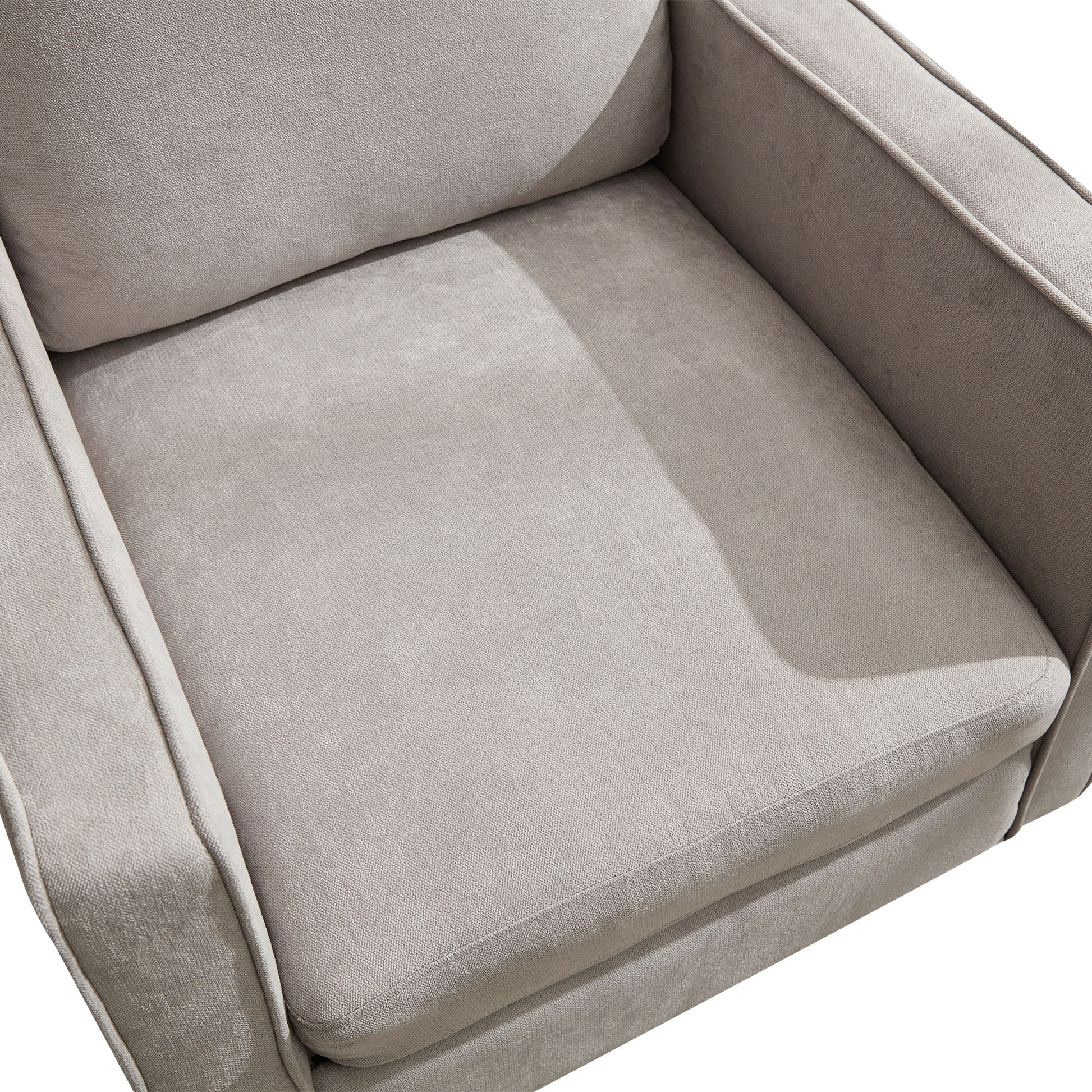 Mid Century Accent Chair ,Modern Linen Fabric Armchair For Living Room,Double Side Pockets, Comfortable And Padded Reading Feature Sofa Chair, Suitable For Bedrooms, Living Rooms, And Offices Light Gray Linen