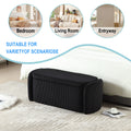Coolmore Storage Ottoman,Bedroom End Bench,Upholstered Fabric Storage Ottoman With Safety Hinge, Entryway Padded Footstool, Ottoman Bench For Living Room & Bedroom Black Black Primary Living Space Foam Corduroy