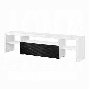 White And Black High Gloss 3 Shelf Tv Stand White Black Primary Living Space 80 89 Inches 80 89 Inches Mdf