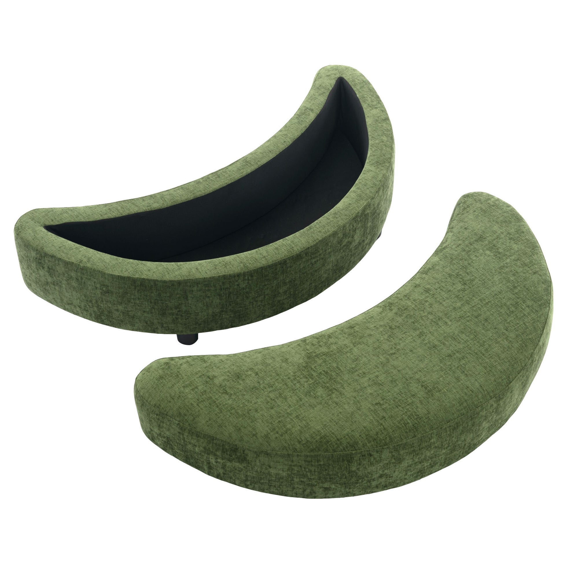 Orisfur. 360 Swivel Accent Barrel Chair With Storage Ottoman & 4 Pillows, Modern Chenille Leisure Chair Round Accent For Living Room, Green Green Foam Chenille