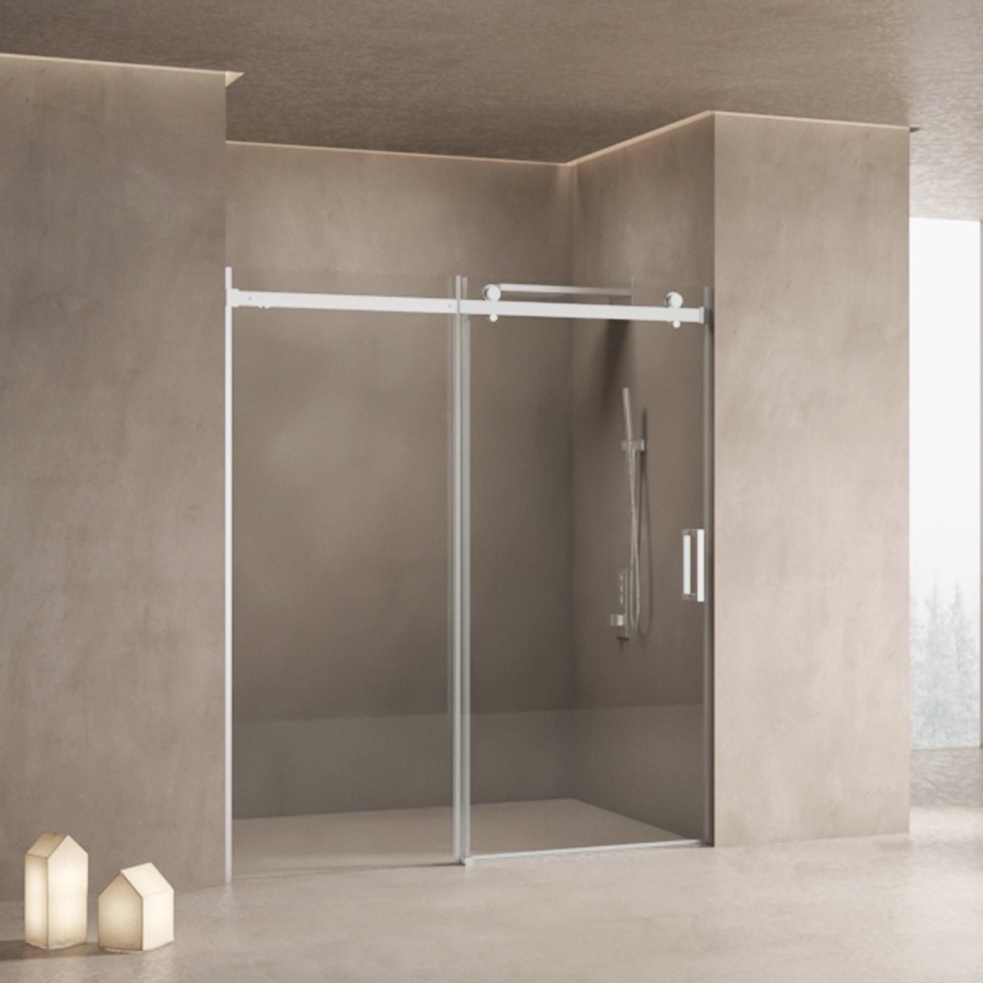 56" 60"W X 70"H Frameless , Sliding , With Premium 5 16" 8Mm Thick Tempered Glass Shower Enclosure,Double Side Easy Clean Coat,Brushed Nickel Finished With Buffer Brushed Nickel Bathroom American