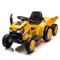 12V Kids Ride On Electric Tractor Black Knight,Kids Ride On Toy.2Wd,Non Skid Tires, Steering Wheel, Foot Pedal,With Removable Storage Tug,Light,Bluetooth,Music,Mp3,Usb,Power Display For Kids Aged 2 3. Yellow 50 99 Lbs Polypropylene