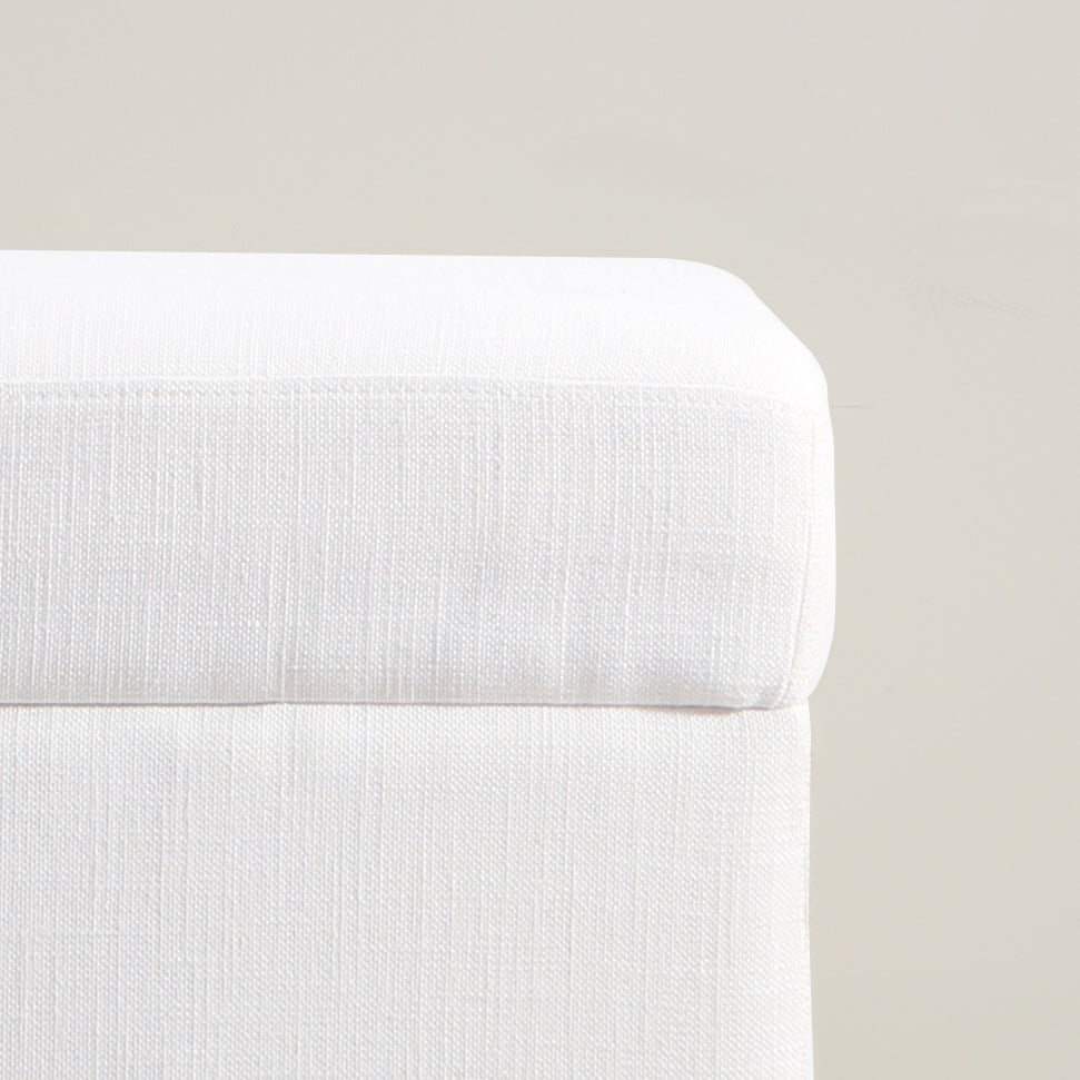 Soho Ottoman In White White Fabric