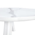 Modern Minimalist White Imitation Marble Tabletop Coffee Table. Solid Wood Spray Painted Desk Legs, Cloud Shape To Give You A Experience, Computer Desk. Suitable For Dining And Living Rooms. White Mdf
