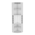 Oban Corner Bar Cabinet With Five Shelveseight Bottle Cubbies And Steamware White Primary Living Space Modern Shelves Included Particle Board