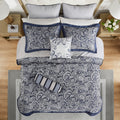 12 Piece Comforter Set With Cotton Bed Sheets Navy King King Navy Polyester