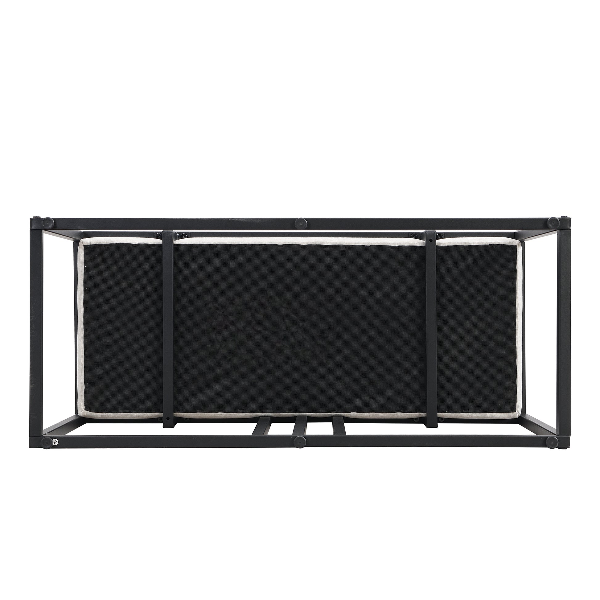 Modern Faux Marble 6 Piece Dining Table Set,60Inch Metal Kitchen Table Set With Upholstered Dining Chairs And Bench, Black Metal Dining Room Bench Seating Rectangular Dining Table With Chair And Bench Metal Wood Black Seats 6 60 Inches Farmhouse Trestle