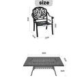 Cushions In Random Colors 7 Piece Set Of Cast Aluminum Patio Furniture With Cushions Yes Dining Set Black Seats 6 Rust Resistant Frame Water Resistant Cushion Garden & Outdoor Complete Patio Sets