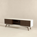 Caroline Walnut White Tv Stand Up To 72