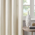 Solid Piece Dyed Grommet Top Curtain Panel Natural Polyester