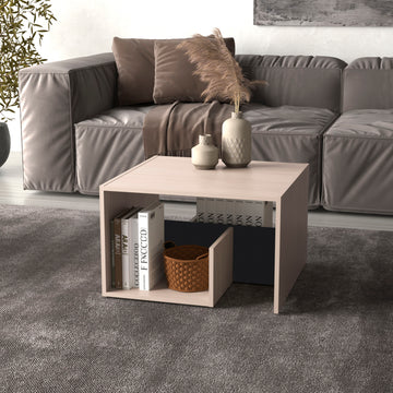 Everet 25" High Coffee Table Multi Desk Top Primary Living Space Modern Freestanding Rectangular Open Storage Coffee & End Tables Rectangular Particle Board