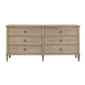 Victoria 6 Drawer Dresser Natural Solid Wood