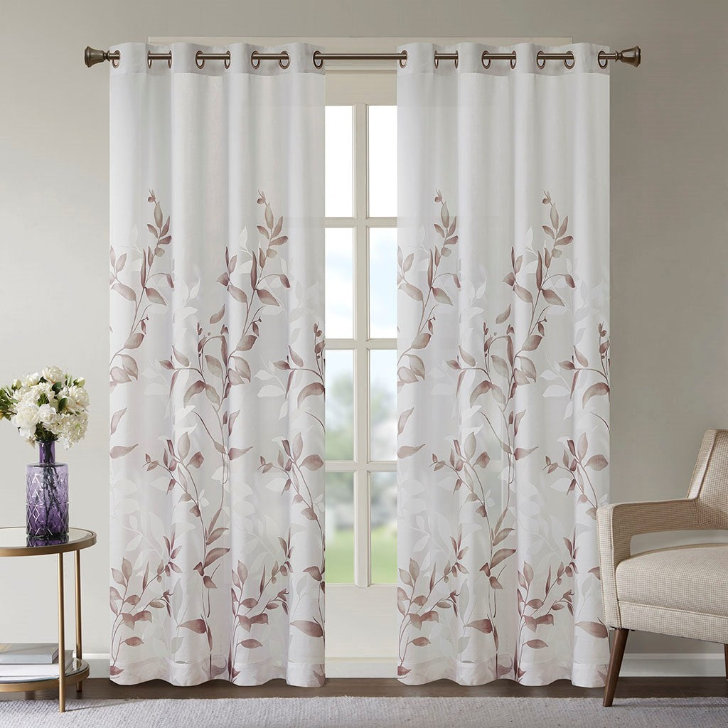 Burnout Printed Curtain Panel Only 1 Pc Panel Multicolor Polyester