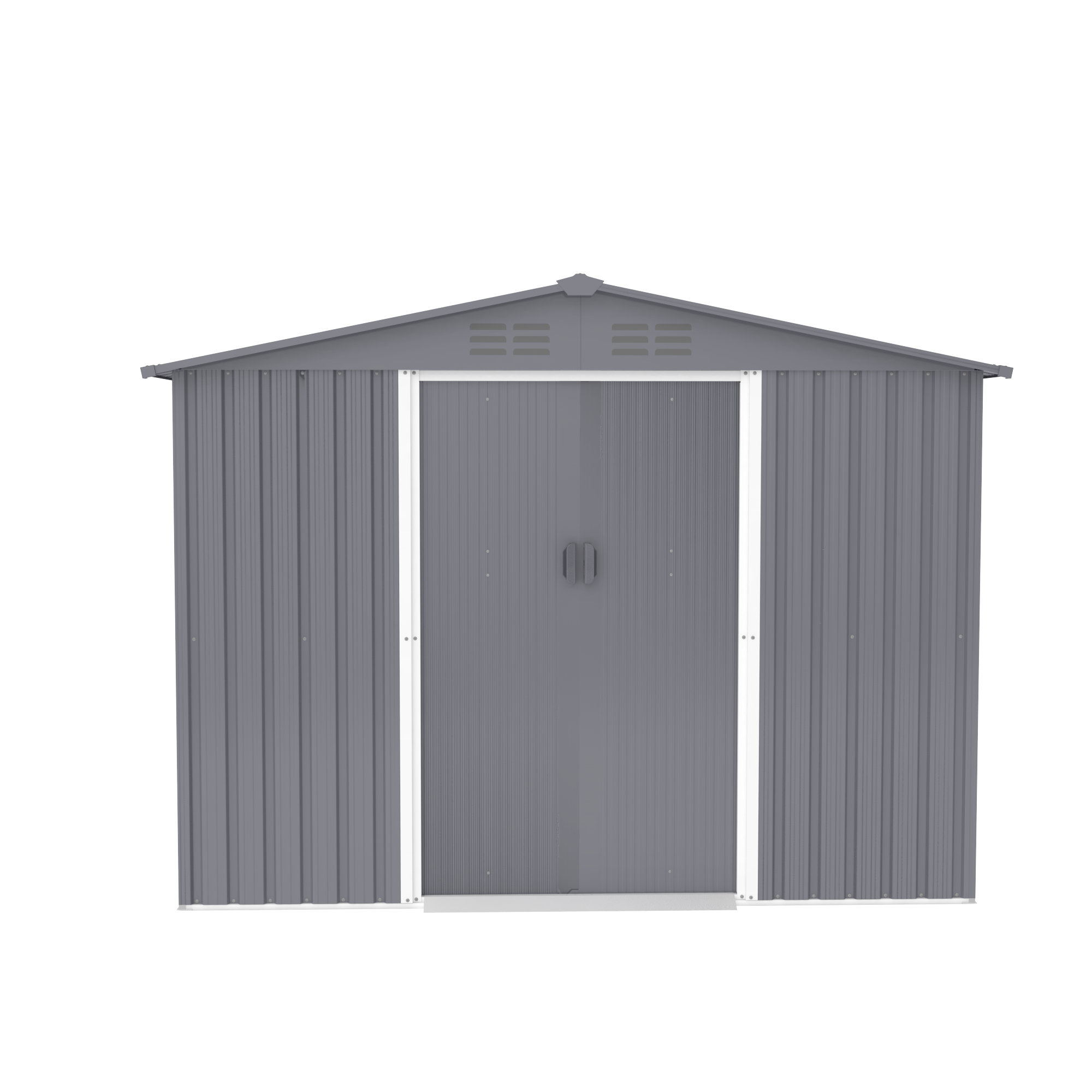 Outdoor Storage Shed 8 X 6 Ft Large Metal Tool Sheds, Heavy Duty Storage House With Sliding Doors With Air Vent For Backyard Patio Lawn To Store Bikes, Tools, Lawnmowers Dark Grey Dark Grey