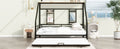 Full Size Metal House Bed With Trundle, Black Full Black Metal